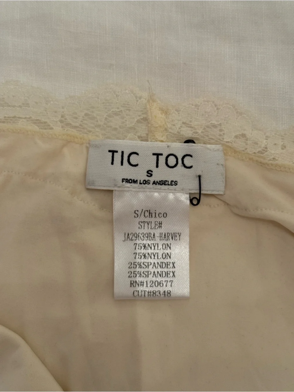 TIC TOC Ivory Cream Lace Trim Shapewear Romper